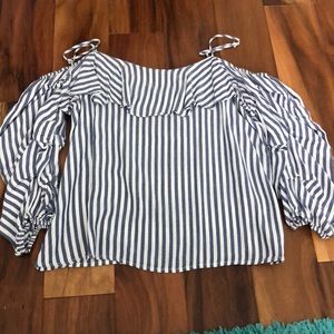Striped off the shoulder top